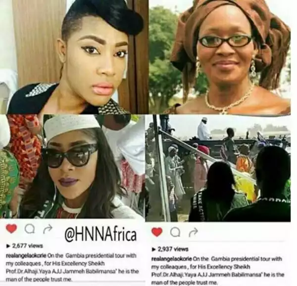 Kemi Olunloyo Reveals How Actress Angela Okorie Allegedly Prostituted And Got $1.5M From Yahya Jammeh’s Stolen $11M